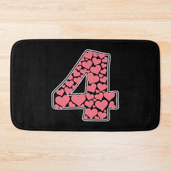 Item preview, Number 4 filled with pink  hearts designed and sold by Rhu Creations.