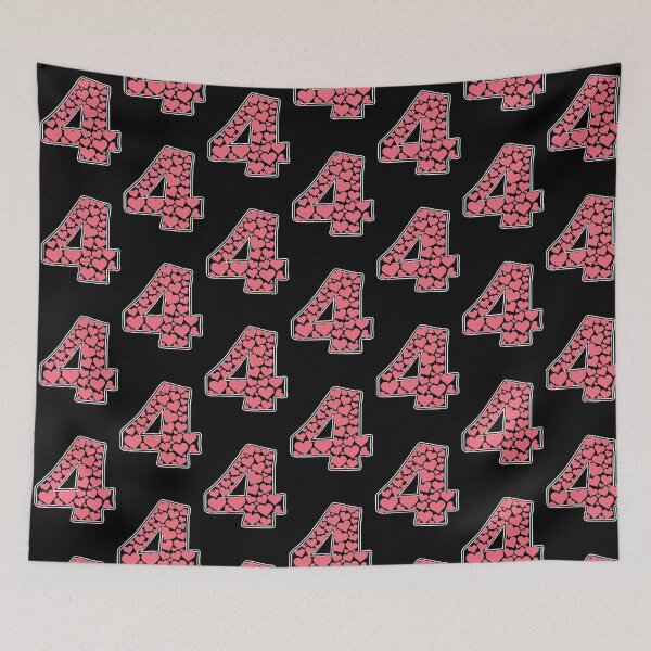 Item preview, Number 4 filled with pink  hearts designed and sold by Rhu Creations.