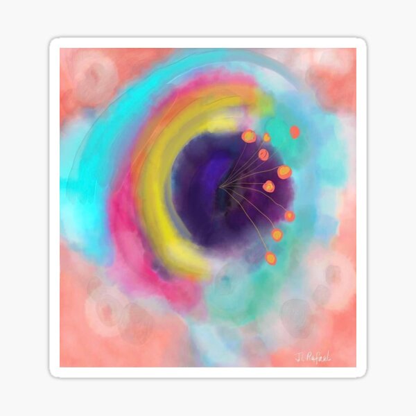 Cosmic Flower, neon Sticker