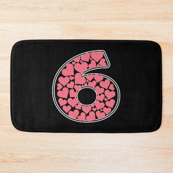 Item preview, Number 6 filled with pink hearts designed and sold by Rhu Creations.