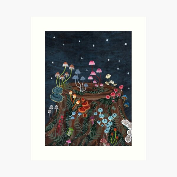 Mushroom Fireworks Art Print