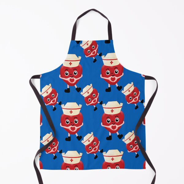 Item preview, Cardiac Nurse. Cute Nurse Seamless Pattern in blue background.  designed and sold by docferds.