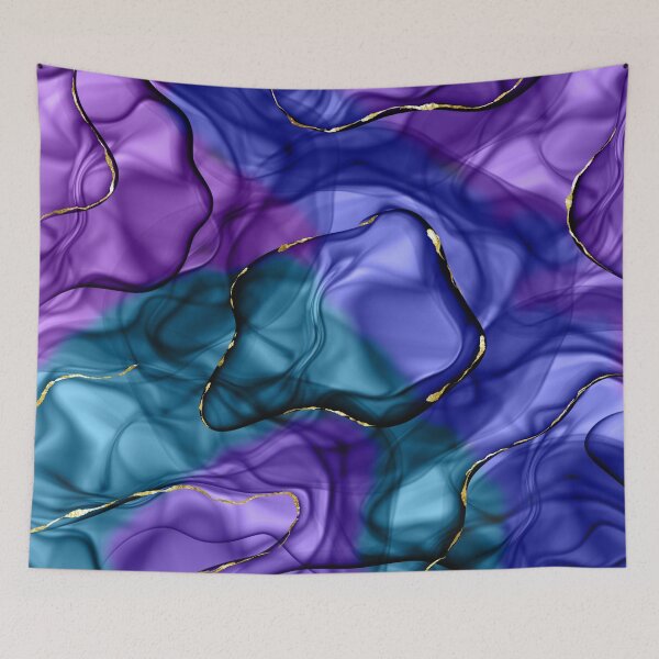 Item preview, Unicorn Ink Purple Blue Teal Background designed and sold by GeeHanz.