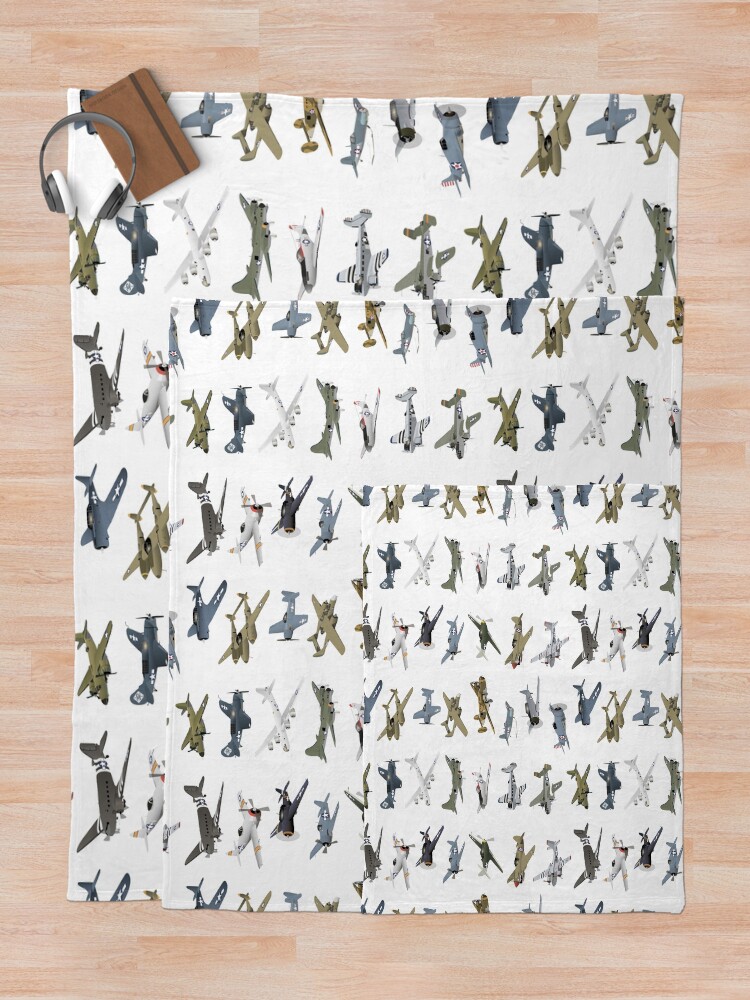 Thumbnail 5 of 6, Throw Blanket, Various American WW2 Airplanes designed and sold by NorseTech.