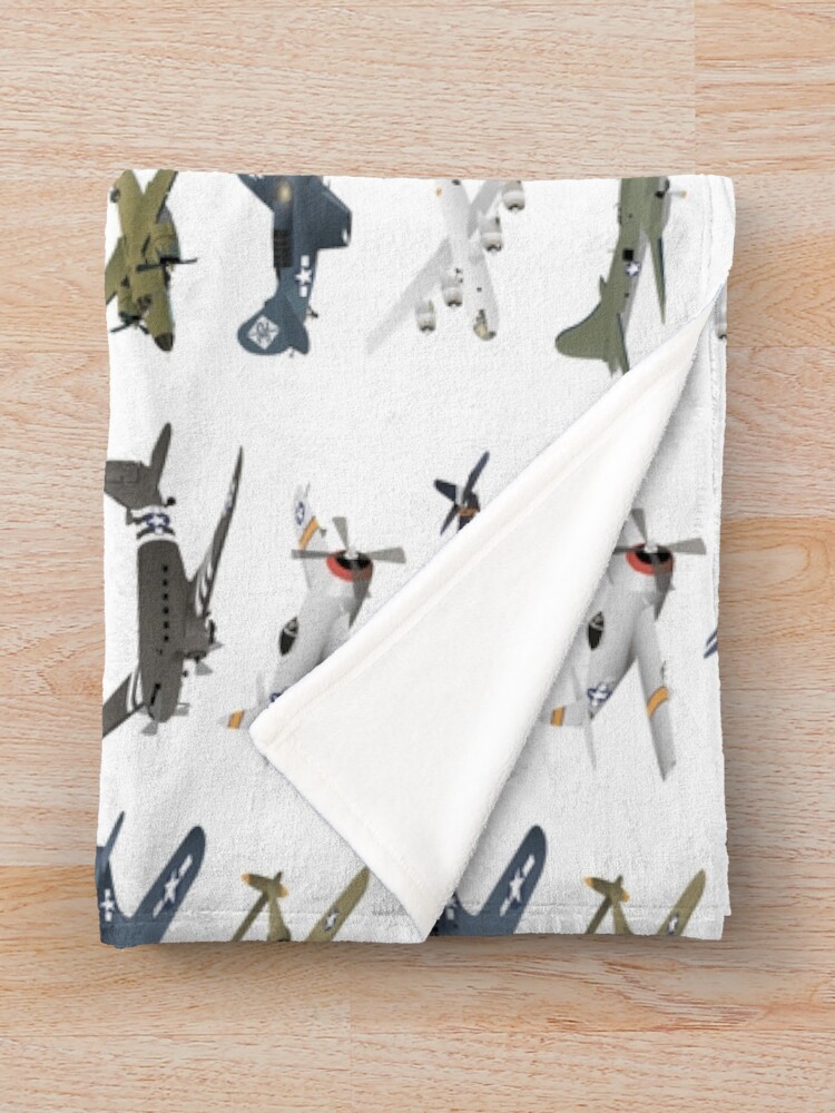 Thumbnail 3 of 6, Throw Blanket, Various American WW2 Airplanes designed and sold by NorseTech.