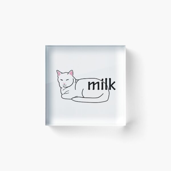 Item preview, white cat milk design, lovely cat. designed and sold by dadamda.