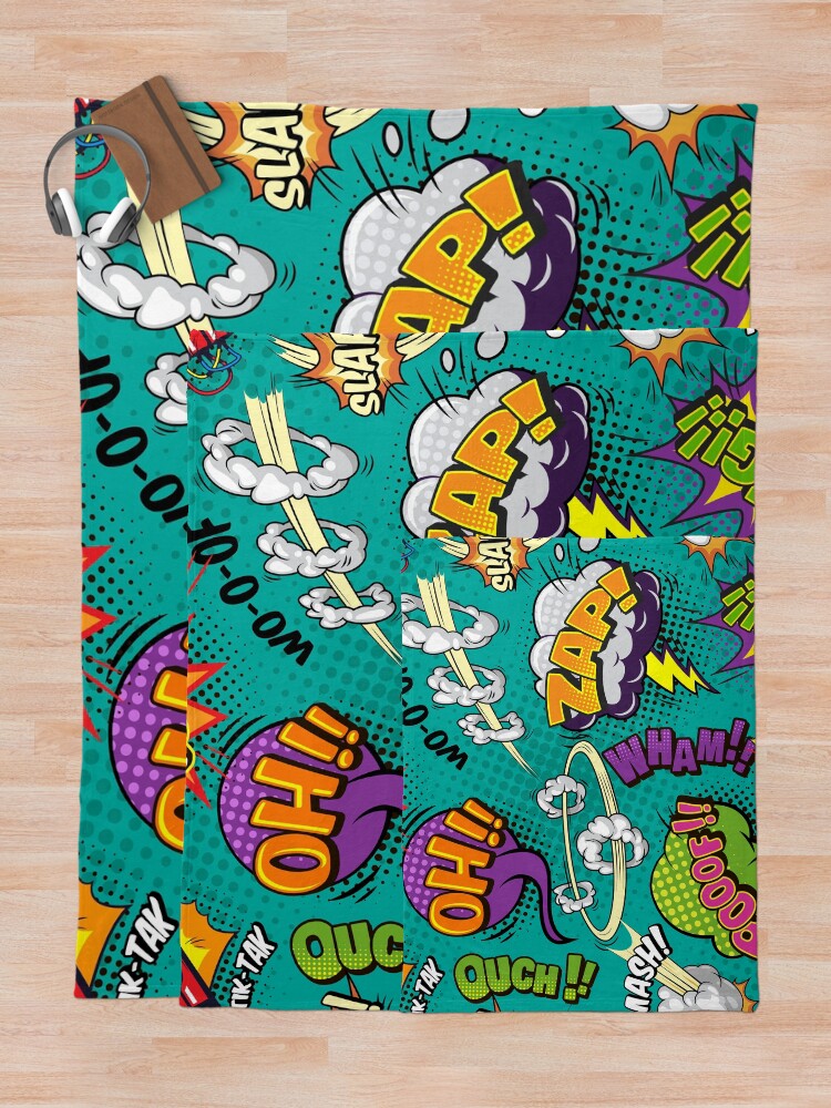 Thumbnail 5 of 6, Throw Blanket, Comic Pattern designed and sold by EVERTEESLOVER.