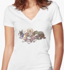 Hamilton Musical x Broadway Dogs Women's Fitted V-Neck T-Shirt