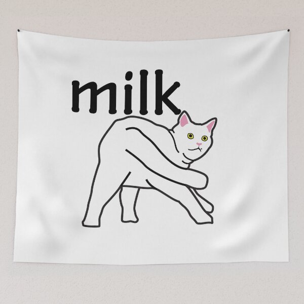 Item preview, white cat milk design, lovely cat. designed and sold by dadamda.