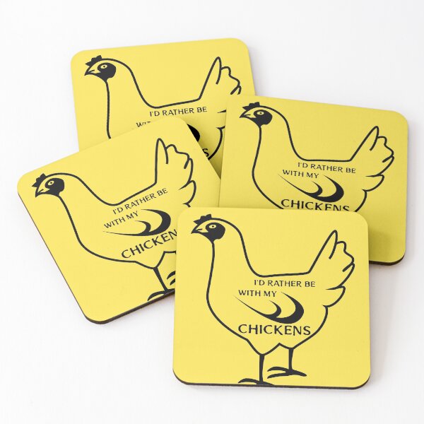 Item preview, I'd Rather Be with my Chickens -funny chicken design on a black chicken designed and sold by katiekendall.