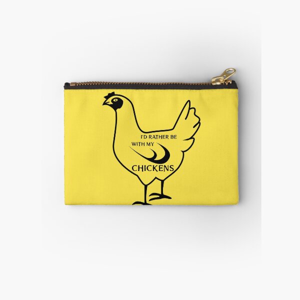 Item preview, I'd Rather Be with my Chickens -funny chicken design on a black chicken designed and sold by katiekendall.