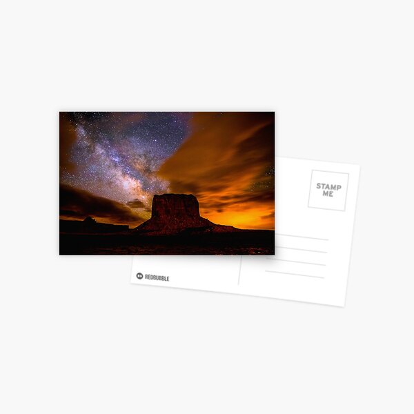 Amazing Milky Way Over Monument Valley Storm Postcard