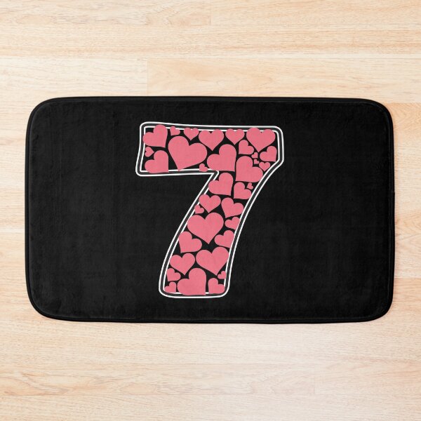 Item preview, Number 7 filled with pink hearts designed and sold by Rhu Creations.
