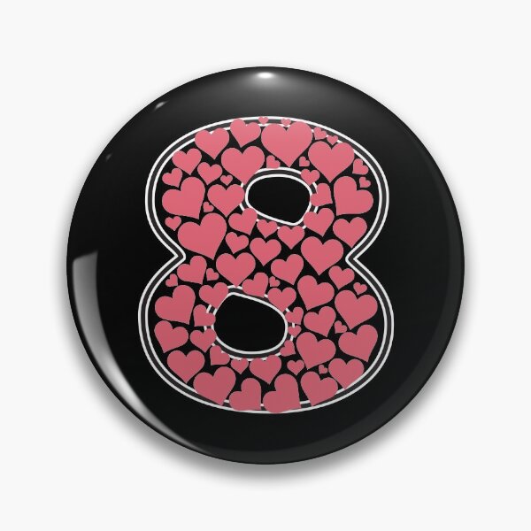 Item preview, Number 8 filled with pink hearts designed and sold by Rhu Creations.
