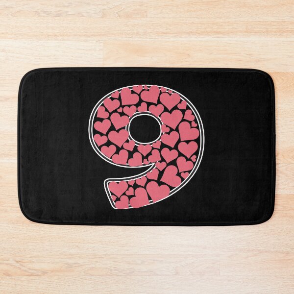 Item preview, Number 9 filled with pink hearts designed and sold by Rhu Creations.