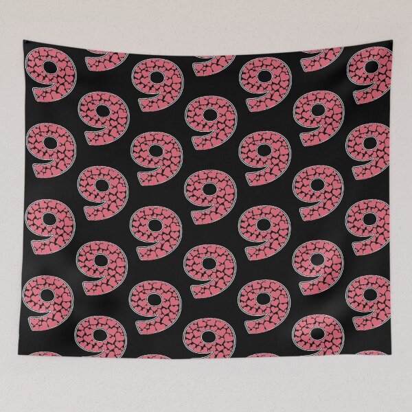 Item preview, Number 9 filled with pink hearts designed and sold by Rhu Creations.
