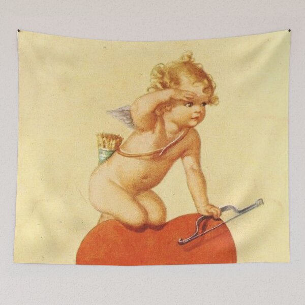 Item preview, Cherub Valentines Postcard Illustration Vintage designed and sold by Freshfroot.