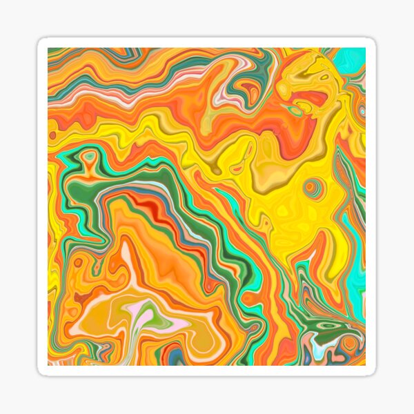 Abstract neon holographic fluid texture background Sticker