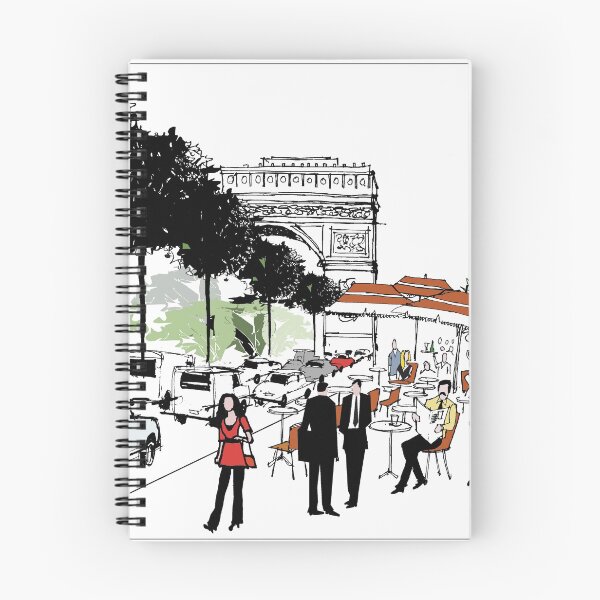 Item preview, Elegant Paris sketchbook print, Champs Elysees, France designed and sold by Al Benge - NZ & Australian Art.
