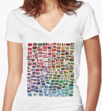 World Flags Women's Fitted V-Neck T-Shirt