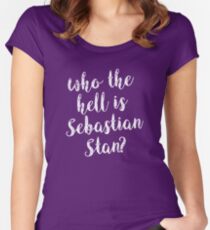 Who the hell is Sebastian Stan? Women's Fitted Scoop T-Shirt