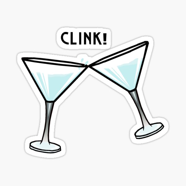 Martini Glass Spilling Out Sticker