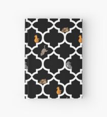 Katzen auf einem Gitter - schwarz Notizbuch