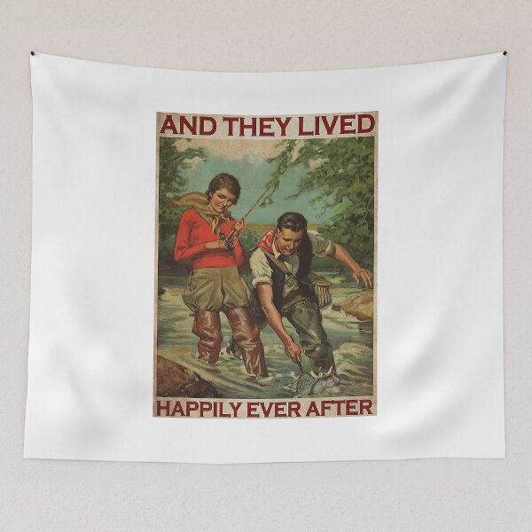 Item preview, Fishing Partner And They Lived Happily Ever After Poster designed and sold by SamYMay.