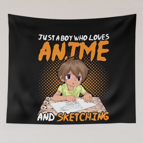 Item preview, Just A Boy Who Loves Anime And Sketching designed and sold by bestshirtdesign.