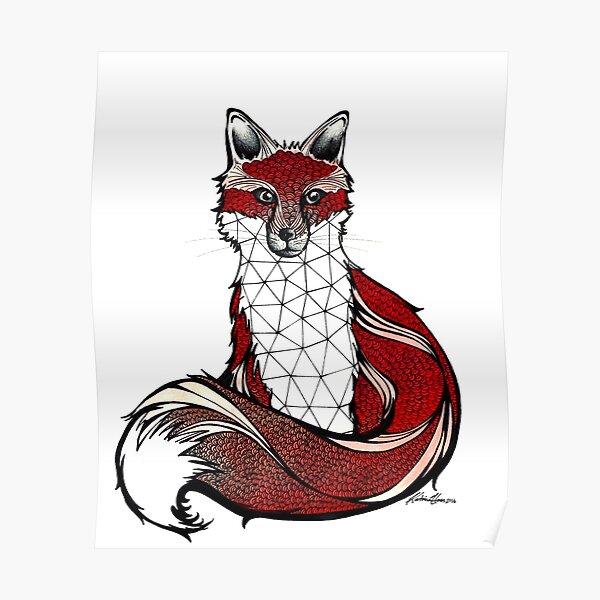 Red Fox Poster For Sale By Katrinahass Redbubble