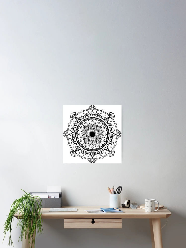 Thumbnail 2 of 3, Poster, Mandala Pattern 2 designed and sold by PureGeometry.