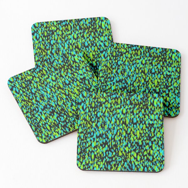 Item preview, little dots pattern green and blue color (black background) designed and sold by riceayoj.