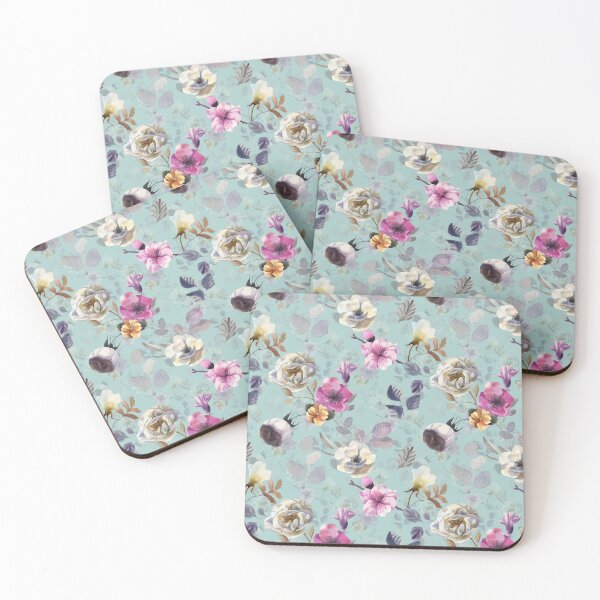 Item preview, White flowers. Turquoise designed and sold by Emma   Reznikova.