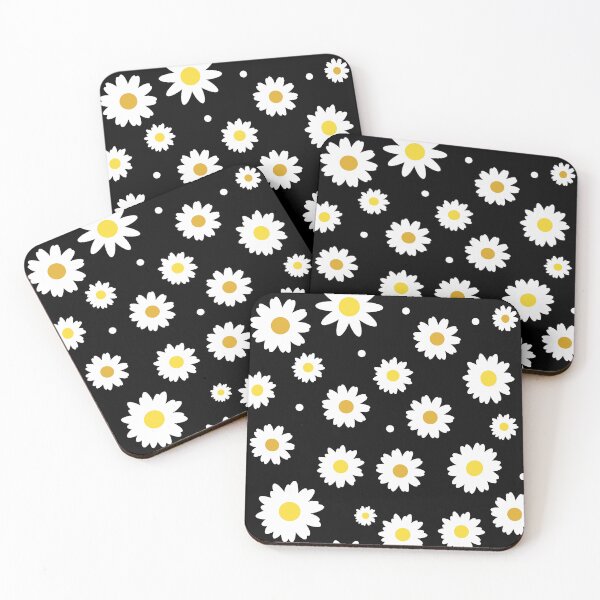 Item preview, Floral Summer Daisies Pattern On Black designed and sold by Hixon House.