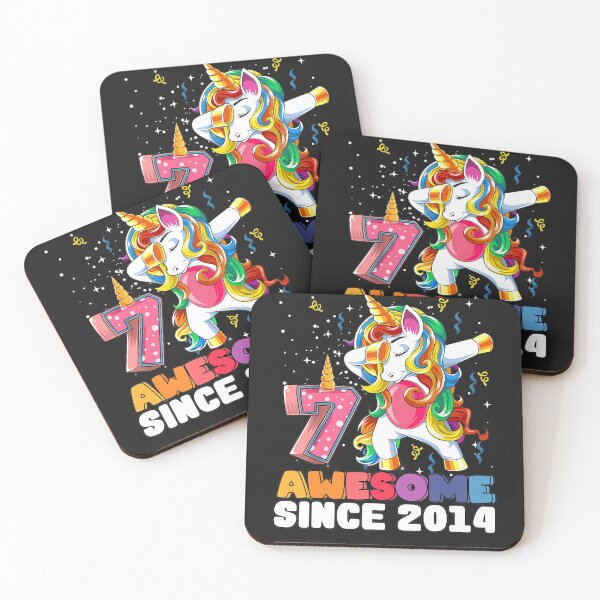 Item preview, Awesome Dabbing Unicorn Birthday 7 year old Girl 7th Birthday designed and sold by peaksholecarron.