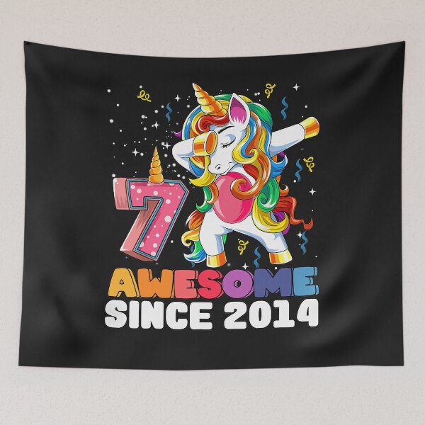 Item preview, Awesome Dabbing Unicorn Birthday 7 year old Girl 7th Birthday designed and sold by peaksholecarron.