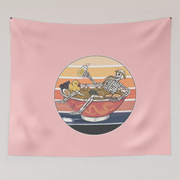 Item preview, Ramen and skeleton vintage retro art designed and sold by Toothless-3377.