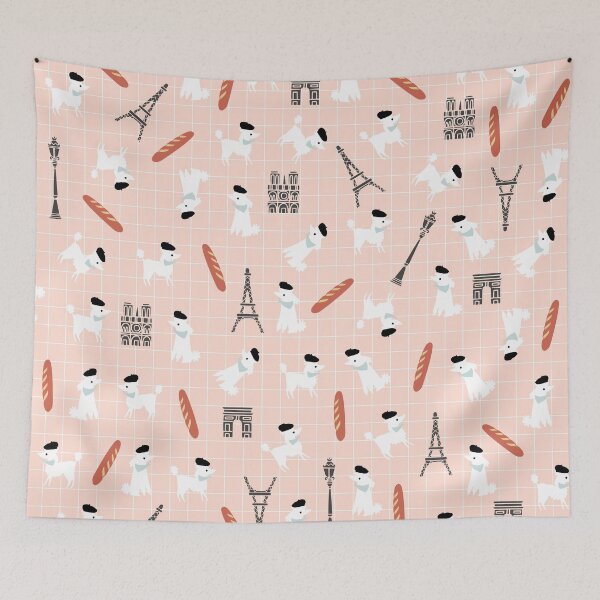 Item preview, French Poodle Print on Pink Background designed and sold by kapotka.