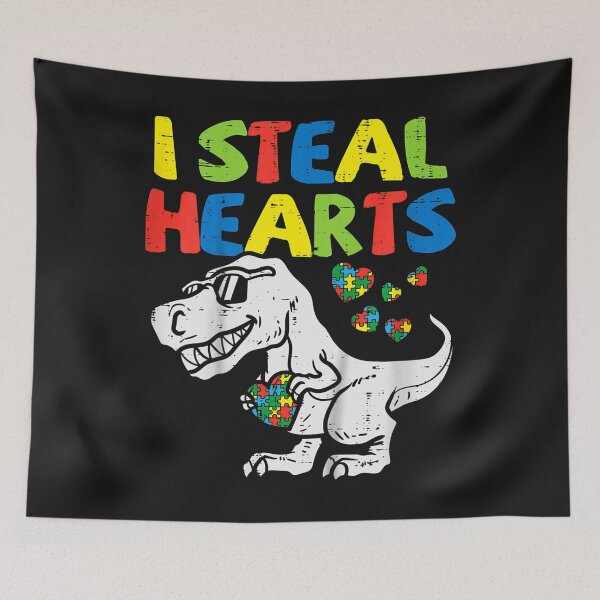Item preview, Kids I Steal Hearts Trex Dinosaur Toddler Autism Awareness T-Shirt designed and sold by Lukifo-Paladin.