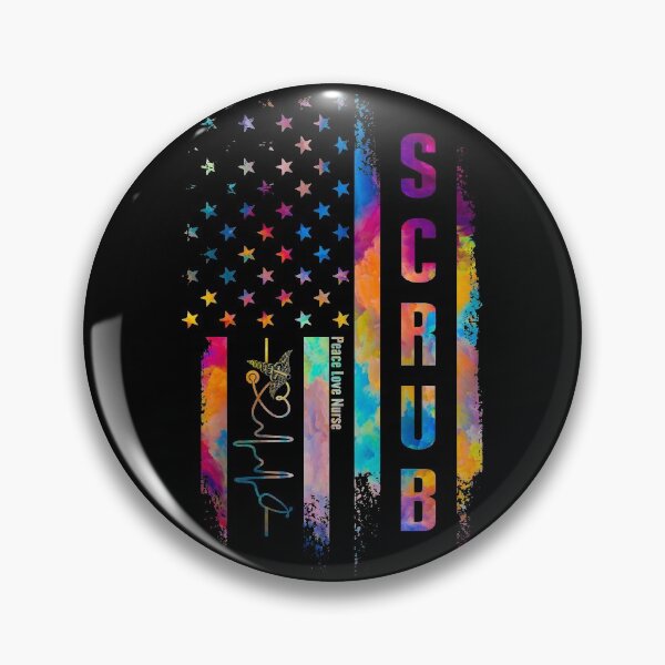 Item preview, Best Scrub Life American Flag Nursing Nursery Peace Love Nurse designed and sold by tuanitus.