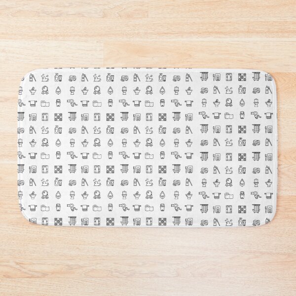 Item preview, Funny Bathroom Element Icons Pattern designed and sold by SoccaTamam.