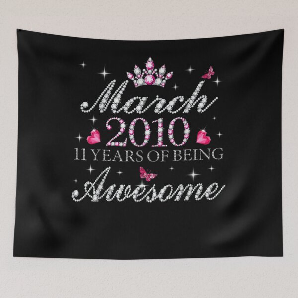 Item preview, Born In March 2010 11 Years Of Being Awesome 11th B Day  designed and sold by sariyahharry.