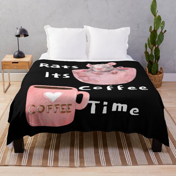 Aperçu de l'œuvre Rats Its Coffee Time Blanc créée et vendue par CreativeBel.