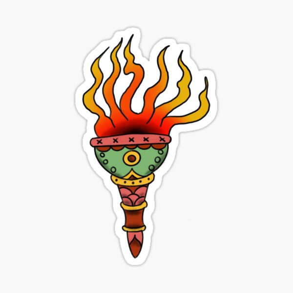 Burning torch tattoo | Pencil tattoo, Tattoos, Color tattoo