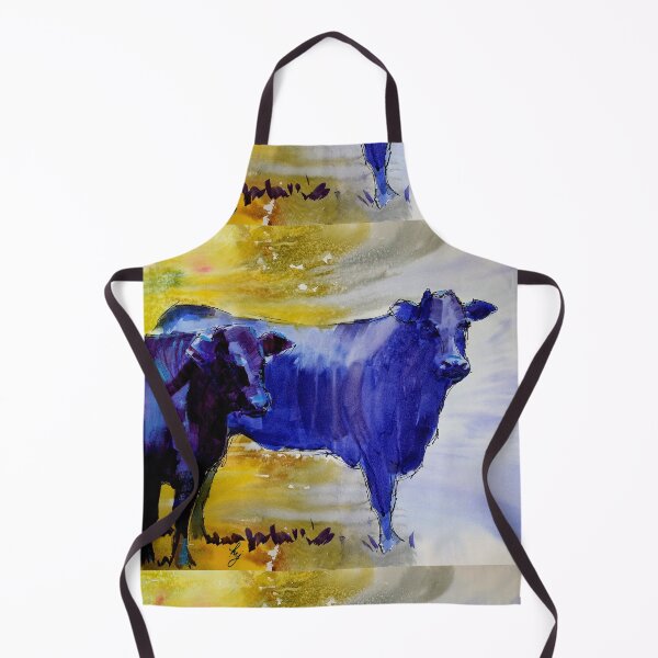 Item preview, Black cows in dramatic light and abstract landscape watercolor painting designed and sold by MikeJory.