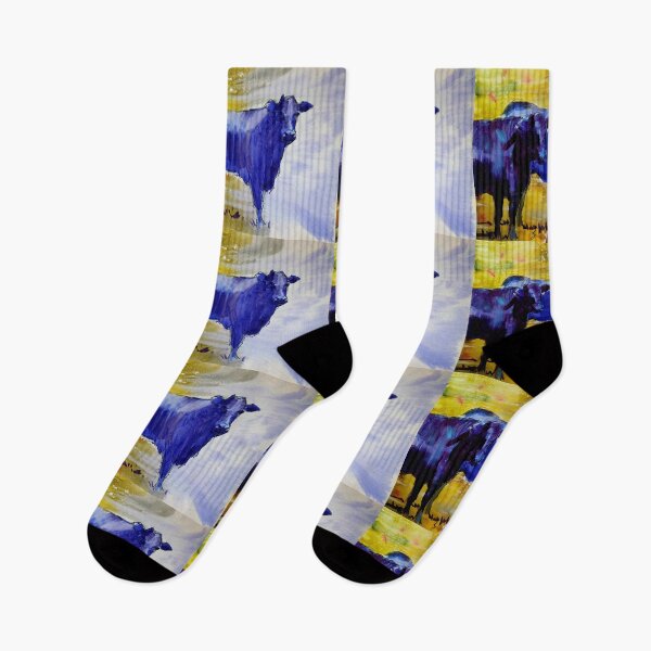 Item preview, Black cows in dramatic light and abstract landscape watercolor painting   designed and sold by MikeJory.