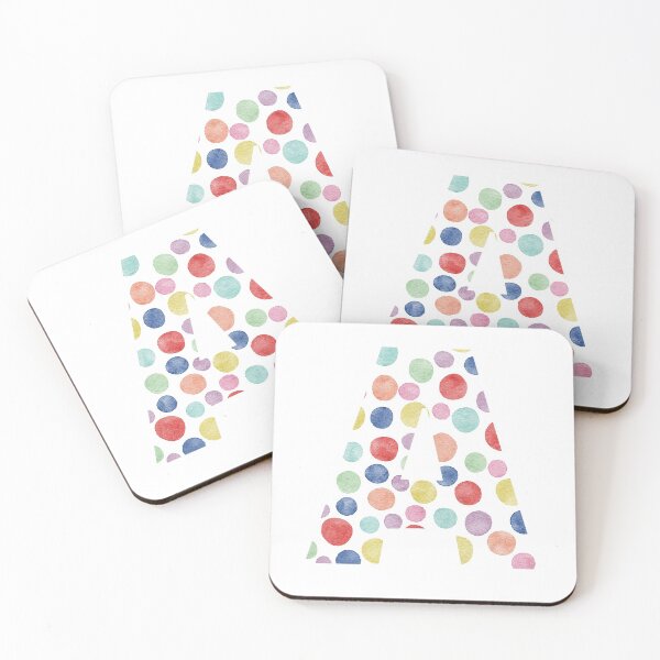 Item preview, Letter A in watercolour polka dot pattern designed and sold by SJAPhoto.