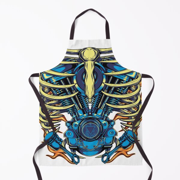 Item preview, Twin Engine With Flaming Skeleton Art designed and sold by JTS STORE.