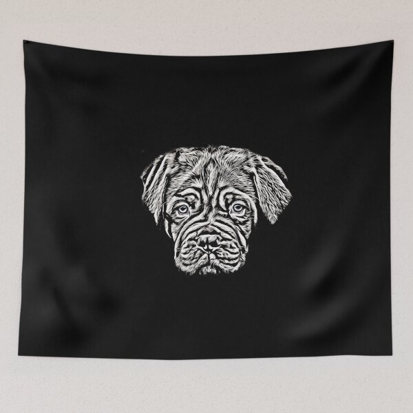 Artikelvorschau, Süße Dogge Welpen Illustration Schwarz weiß entworfen und verkauft von Kalli-design.