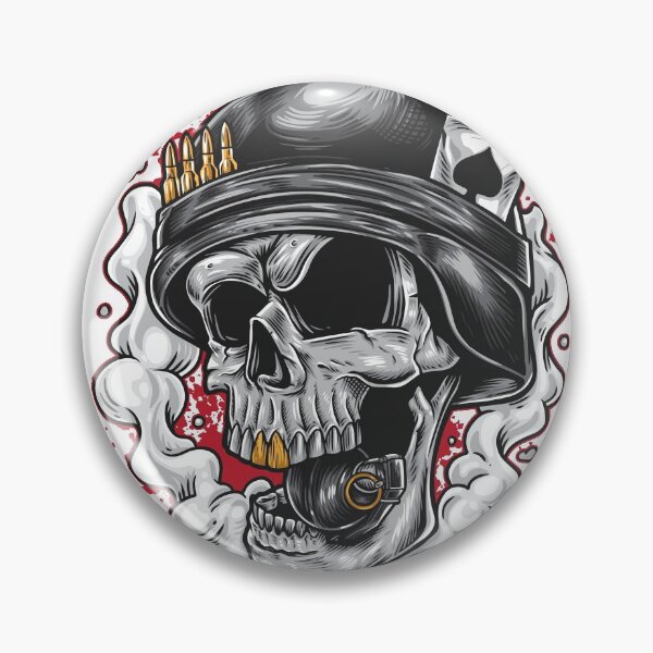 Item preview, Soldier Skull With Grenade Between The Teeth designed and sold by JTS STORE.